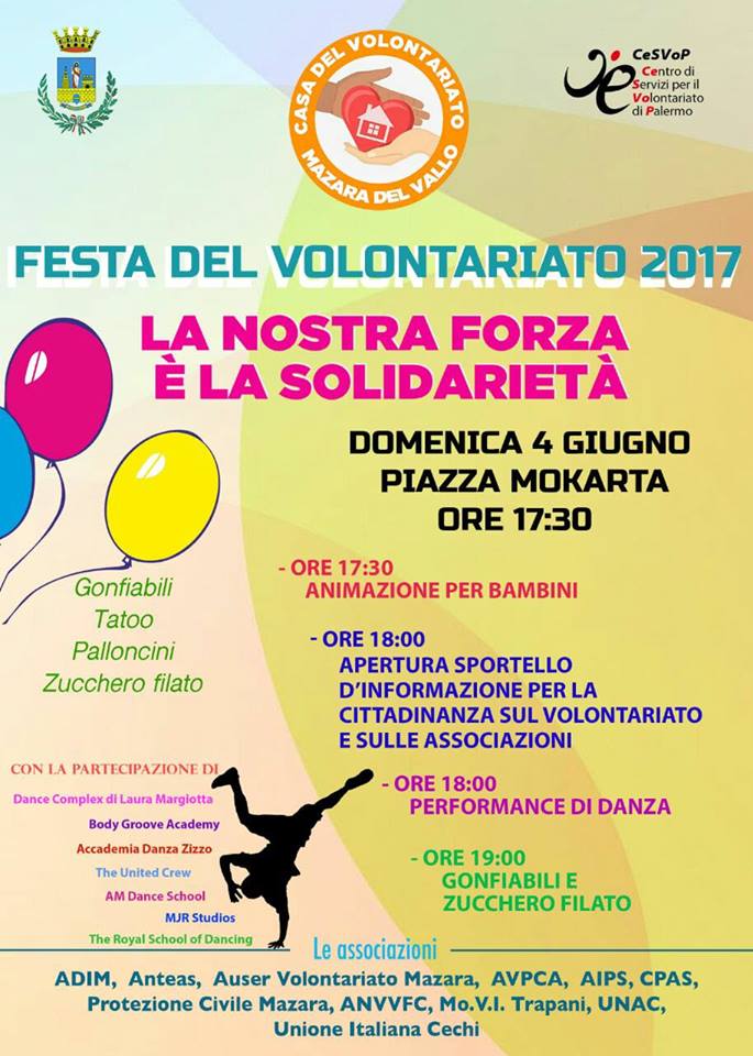 Mazara del Vallo: in vista per il 4 giugno la Festa del Volontariato 2017 - TrapaniOk